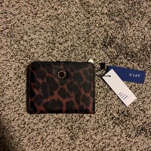 Apt 9 leopard wallet with RFID blocking
